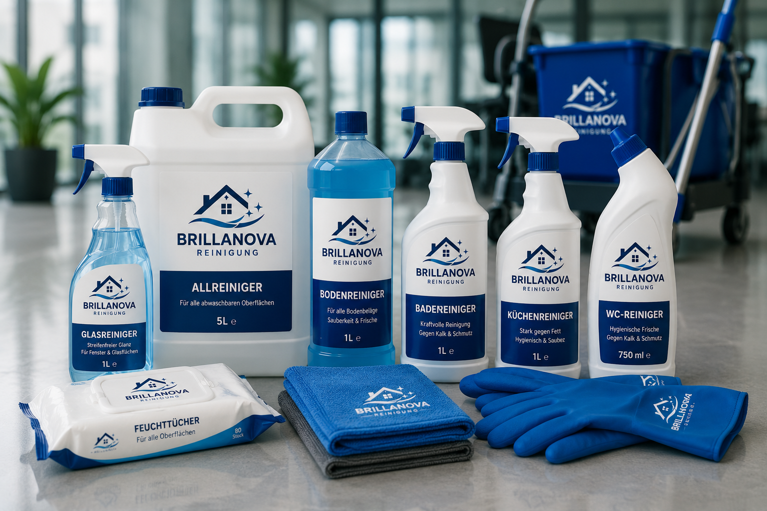 Professionelle Reinigungsausrüstung von Brillanova Reinigung